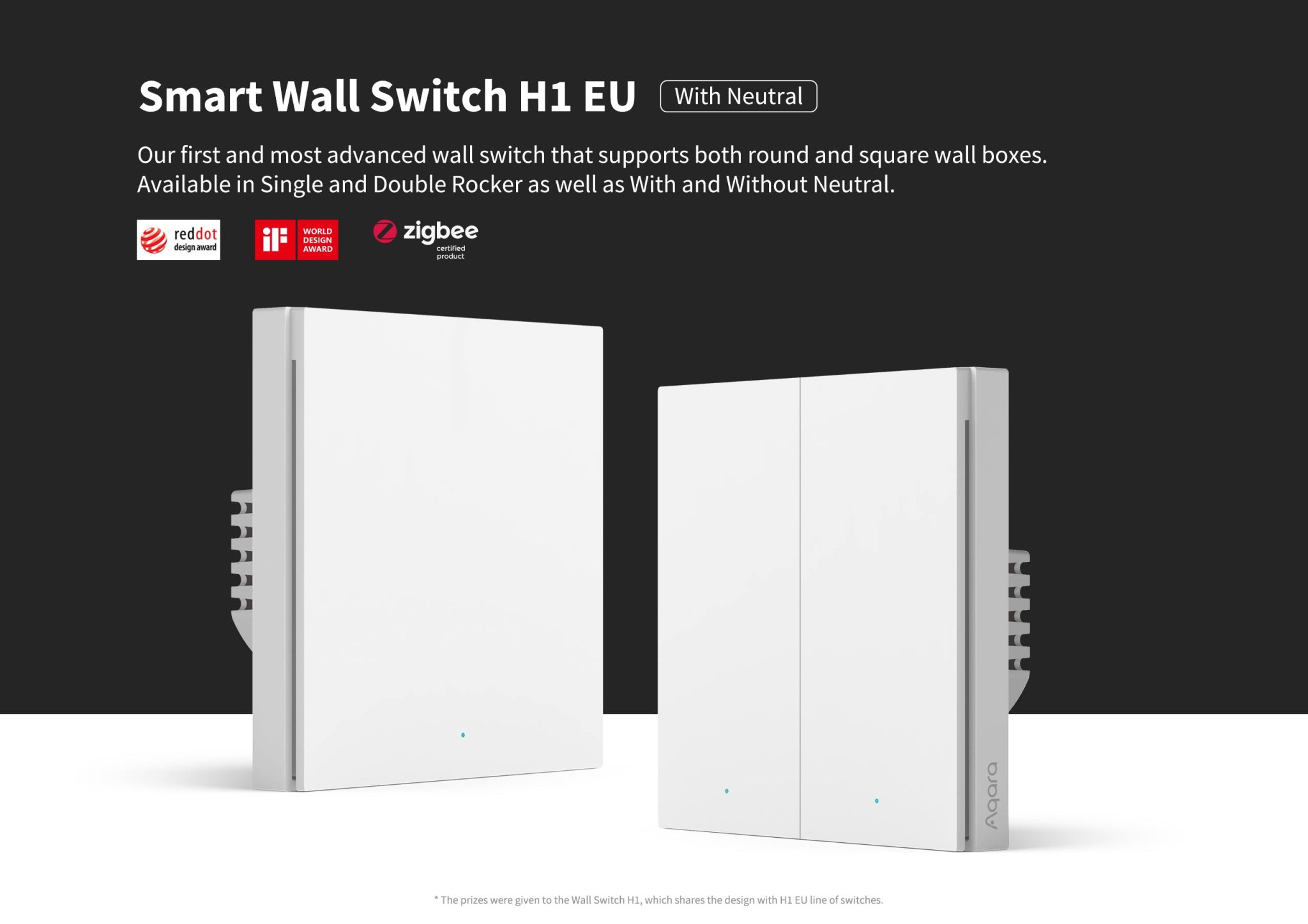 Aqara Smart Wall Switch H1 (With Neutral, Double Rocker) - Aqara UK Shop