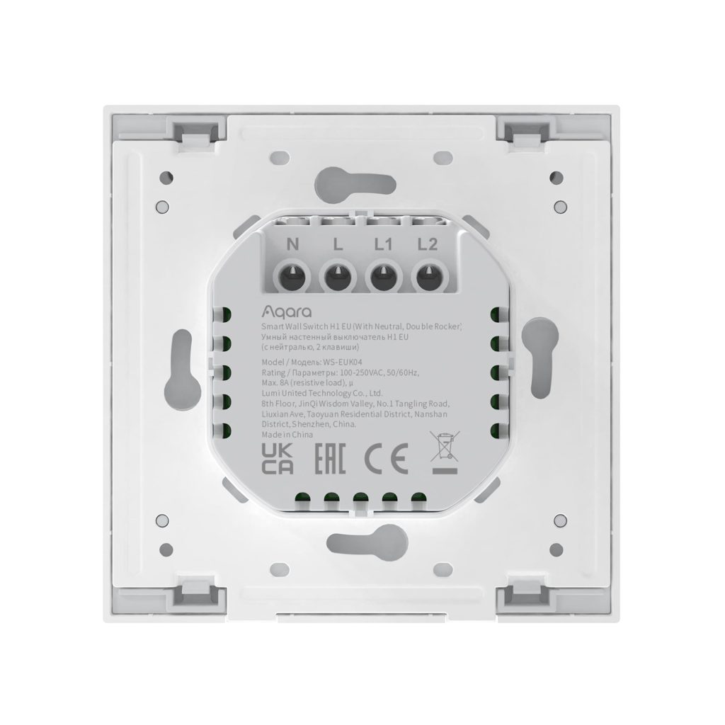 Aqara Smart Wall Switch H1 (With Neutral, Double Rocker) - Aqara UK Shop