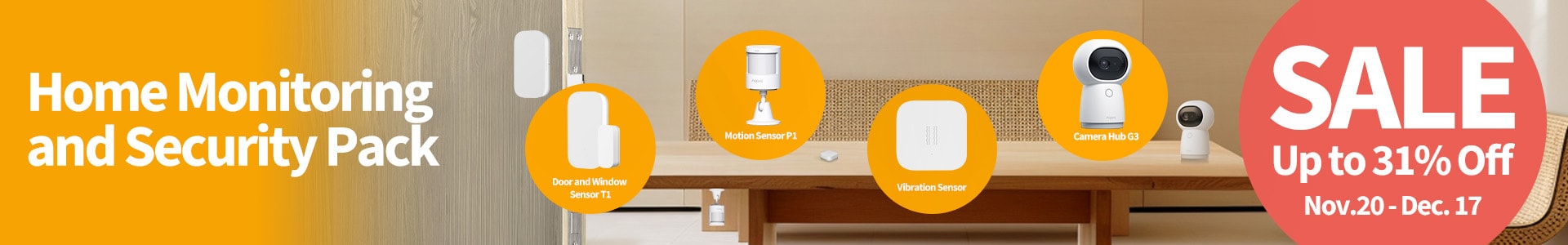 Aqara Home Monitoring and Security Pack - Up to 31% Off - Nov. 20 - Dec. 17 2023