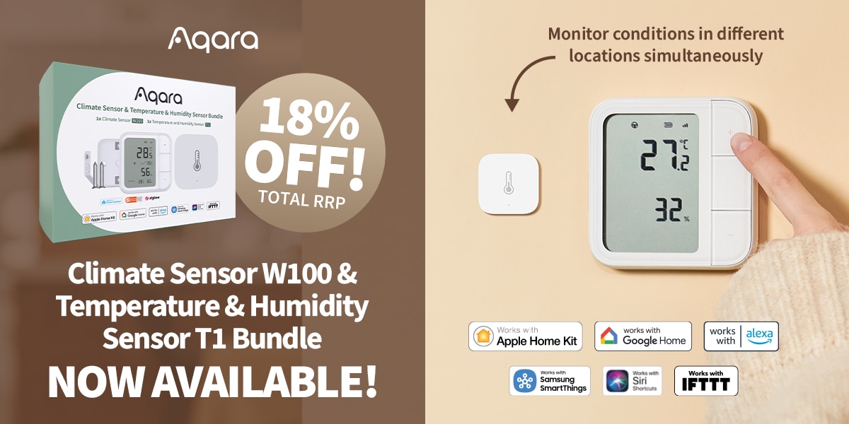 Climate Sensor W100 & Temperature & Humidity Sensor T1 Bundle NOW AVAILABLE!